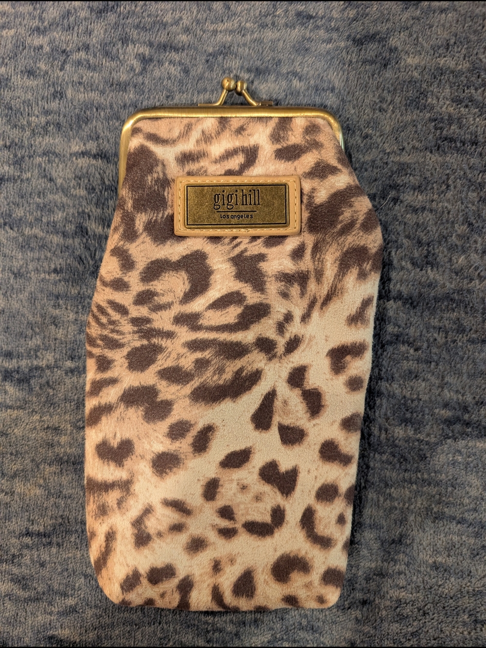 Gigi Hill Los Angeles Leopard-Print Kiss-Lock Sunglasses Case